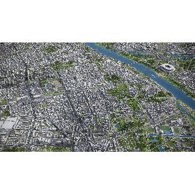 Warsaw - city and surroundings 3D model